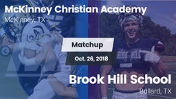 Matchup: McKinney Christian vs. Brook Hill School 2018