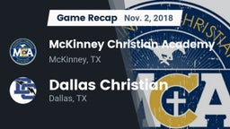 Recap: McKinney Christian Academy vs. Dallas Christian  2018