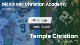 Matchup: McKinney Christian vs. Temple Christian  2019