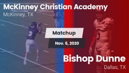 Matchup: McKinney Christian vs. Bishop Dunne  2020