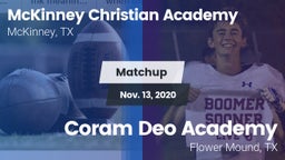 Matchup: McKinney Christian vs. Coram Deo Academy  2020