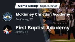 Recap: McKinney Christian Academy vs. First Baptist Academy 2022