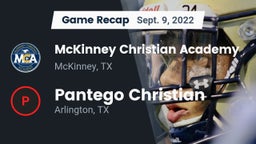 Recap: McKinney Christian Academy vs. Pantego Christian  2022