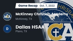 Recap: McKinney Christian Academy vs. Dallas HSAA 2022