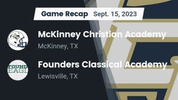 Recap: McKinney Christian Academy vs. Founders Classical Academy  2023