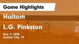 Haltom  vs L.G. Pinkston  Game Highlights - Dec. 2, 2020