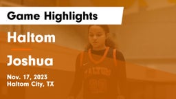 Haltom  vs Joshua  Game Highlights - Nov. 17, 2023