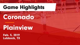 Coronado  vs Plainview  Game Highlights - Feb. 5, 2019