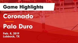 Coronado  vs Palo Duro  Game Highlights - Feb. 8, 2019