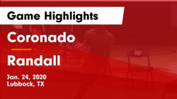 Coronado  vs Randall  Game Highlights - Jan. 24, 2020