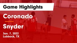 Coronado  vs Snyder  Game Highlights - Jan. 7, 2022