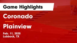 Coronado  vs Plainview  Game Highlights - Feb. 11, 2020