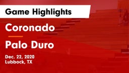 Coronado  vs Palo Duro  Game Highlights - Dec. 22, 2020