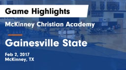 McKinney Christian Academy vs Gainesville State  Game Highlights - Feb 2, 2017