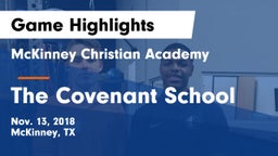McKinney Christian Academy vs The Covenant School Game Highlights - Nov. 13, 2018