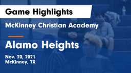 McKinney Christian Academy vs Alamo Heights  Game Highlights - Nov. 20, 2021