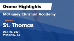 McKinney Christian Academy vs St. Thomas  Game Highlights - Dec. 28, 2021