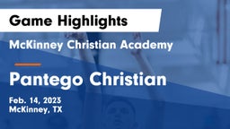McKinney Christian Academy vs Pantego Christian  Game Highlights - Feb. 14, 2023