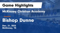 McKinney Christian Academy vs Bishop Dunne  Game Highlights - Dec. 21, 2023