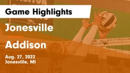 Jonesville  vs Addison   Game Highlights - Aug. 27, 2022