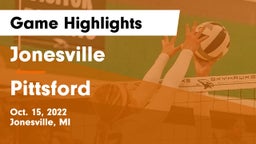 Jonesville  vs Pittsford Game Highlights - Oct. 15, 2022