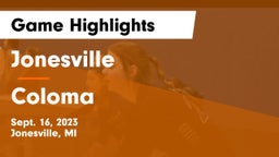 Jonesville  vs Coloma  Game Highlights - Sept. 16, 2023