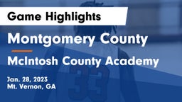 Montgomery County  vs McIntosh County Academy  Game Highlights - Jan. 28, 2023