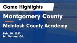 Montgomery County  vs McIntosh County Academy  Game Highlights - Feb. 10, 2023