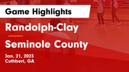 Randolph-Clay  vs Seminole County  Game Highlights - Jan. 21, 2023
