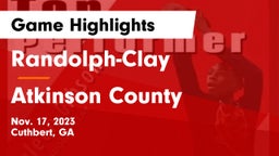 Randolph-Clay  vs Atkinson County Game Highlights - Nov. 17, 2023