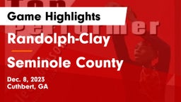 Randolph-Clay  vs Seminole County  Game Highlights - Dec. 8, 2023