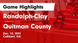 Randolph-Clay  vs Quitman County  Game Highlights - Dec. 13, 2023
