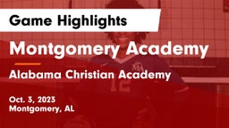 Montgomery Academy  vs Alabama Christian Academy  Game Highlights - Oct. 3, 2023
