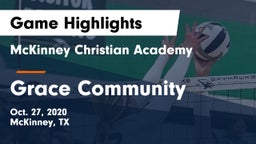 McKinney Christian Academy vs Grace Community  Game Highlights - Oct. 27, 2020