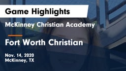 McKinney Christian Academy vs Fort Worth Christian  Game Highlights - Nov. 14, 2020