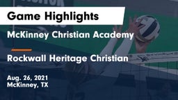 McKinney Christian Academy vs Rockwall Heritage Christian  Game Highlights - Aug. 26, 2021