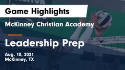 McKinney Christian Academy vs Leadership Prep Game Highlights - Aug. 10, 2021