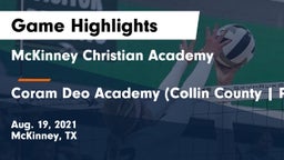McKinney Christian Academy vs Coram Deo Academy (Collin County  Plano Campus) Game Highlights - Aug. 19, 2021
