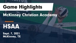 McKinney Christian Academy vs HSAA Game Highlights - Sept. 7, 2021