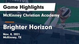 McKinney Christian Academy vs Brighter Horizon  Game Highlights - Nov. 8, 2021