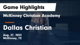 McKinney Christian Academy vs Dallas Christian  Game Highlights - Aug. 27, 2022