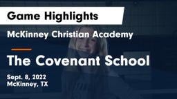 McKinney Christian Academy vs The Covenant School Game Highlights - Sept. 8, 2022