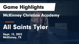 McKinney Christian Academy vs All Saints Tyler Game Highlights - Sept. 13, 2022