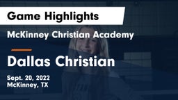 McKinney Christian Academy vs Dallas Christian  Game Highlights - Sept. 20, 2022