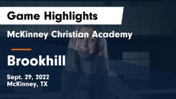 McKinney Christian Academy vs Brookhill Game Highlights - Sept. 29, 2022