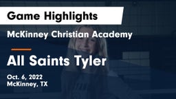 McKinney Christian Academy vs All Saints Tyler  Game Highlights - Oct. 6, 2022