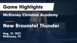 McKinney Christian Academy vs New Braunsfel Thunder Game Highlights - Aug. 19, 2023