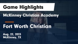 McKinney Christian Academy vs Fort Worth Christian  Game Highlights - Aug. 22, 2023