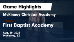 McKinney Christian Academy vs First Baptist Academy Game Highlights - Aug. 29, 2023