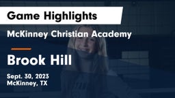 McKinney Christian Academy vs Brook Hill   Game Highlights - Sept. 30, 2023